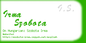 irma szobota business card